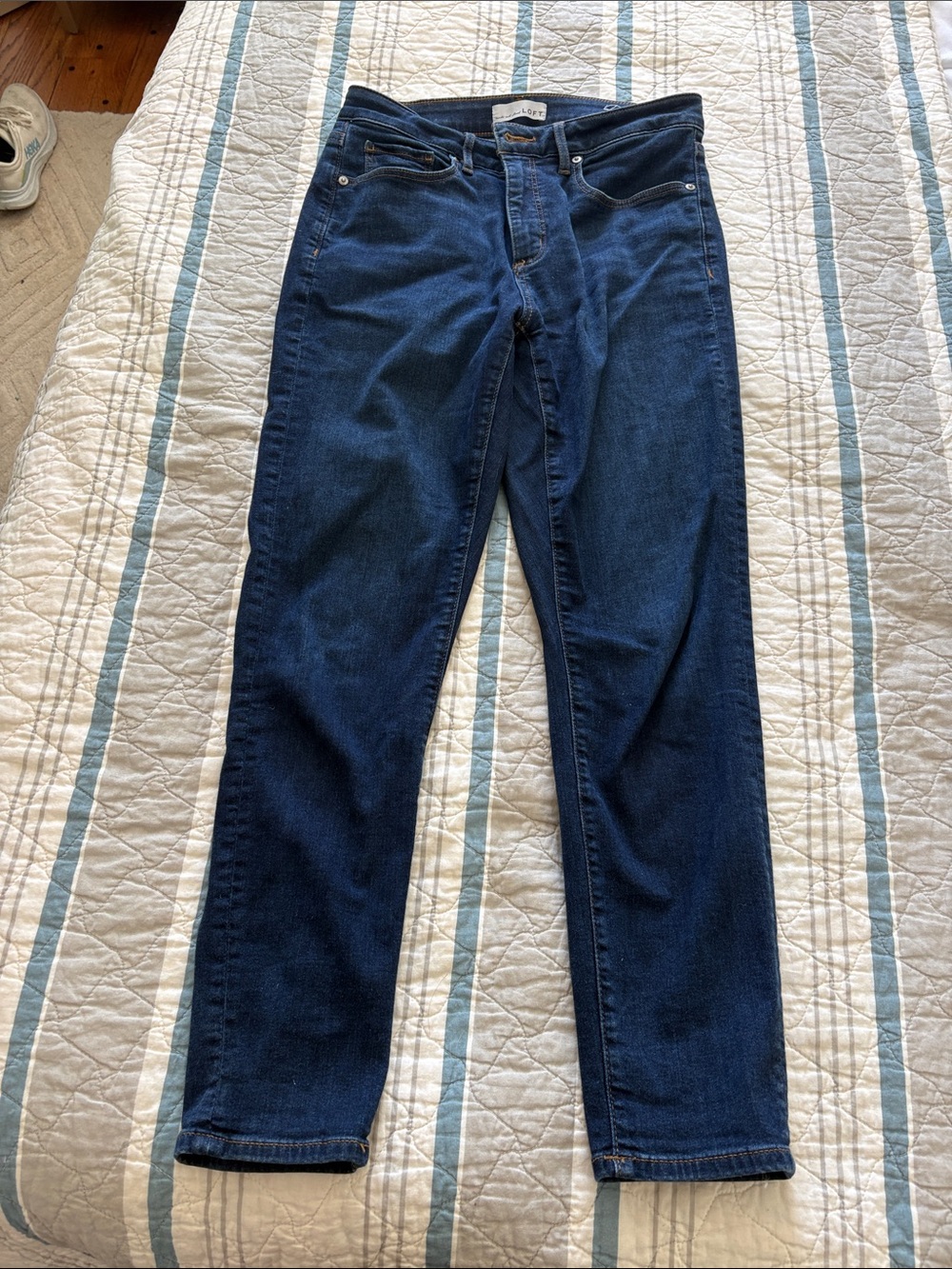 LOFT Men's Slim Straight Jeans in Dark Blue